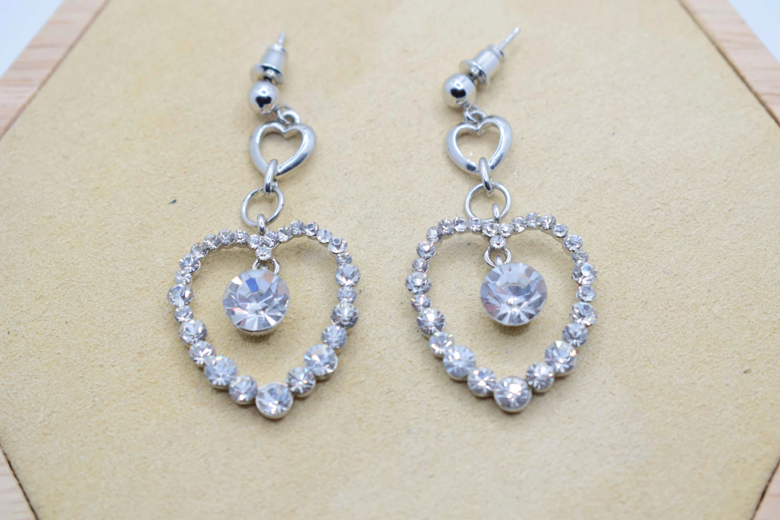ORECCHINI DOPPIO CUORE ARGENTO BRILLANTI