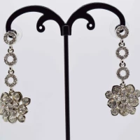 ORECCHINI FIORE CRISTALLO ARGENTO STRASS