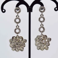 ORECCHINI FIORE CRISTALLO ARGENTO STRASS