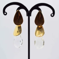 ORECCHINI CRISTALLO E ORO