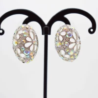 ORECCHINI MEZZASFERA ARGENTO STRASS ARCOBALENO