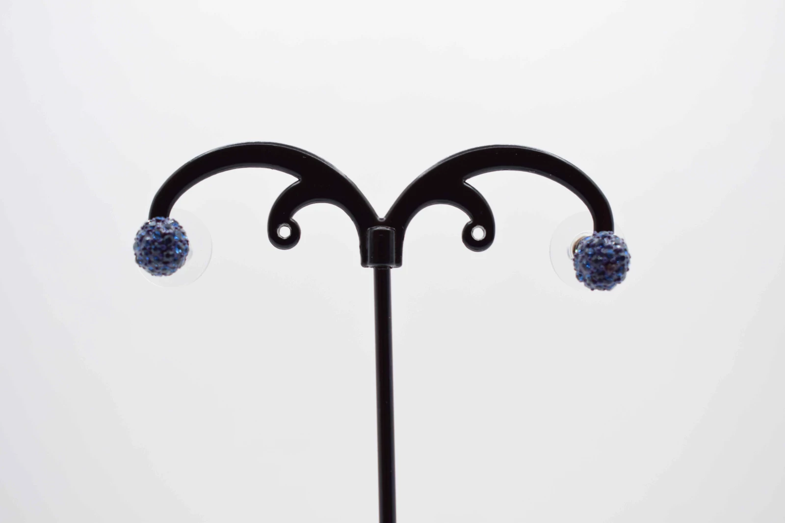 ORECCHINI A PALLA STRASS BLU