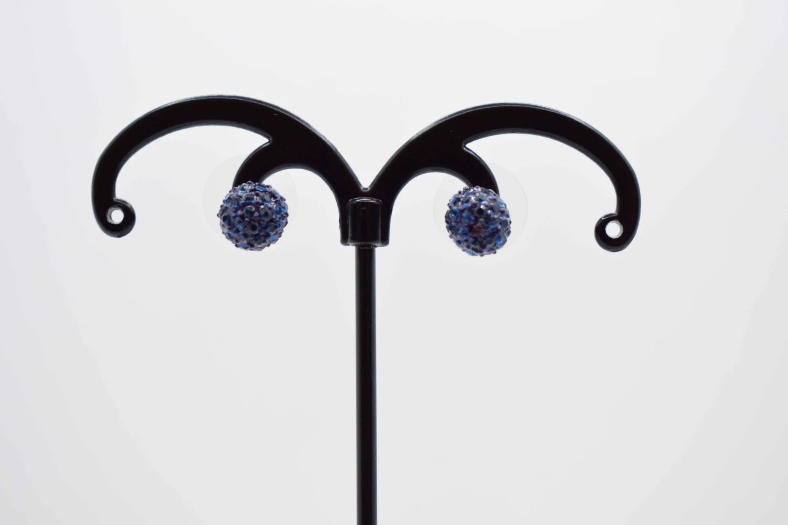 ORECCHINI A PALLA STRASS BLU