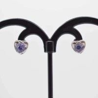 ORECCHINI CUORE BRILLANTE BLU