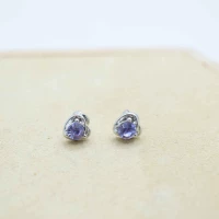 ORECCHINI CUORE BRILLANTE BLU
