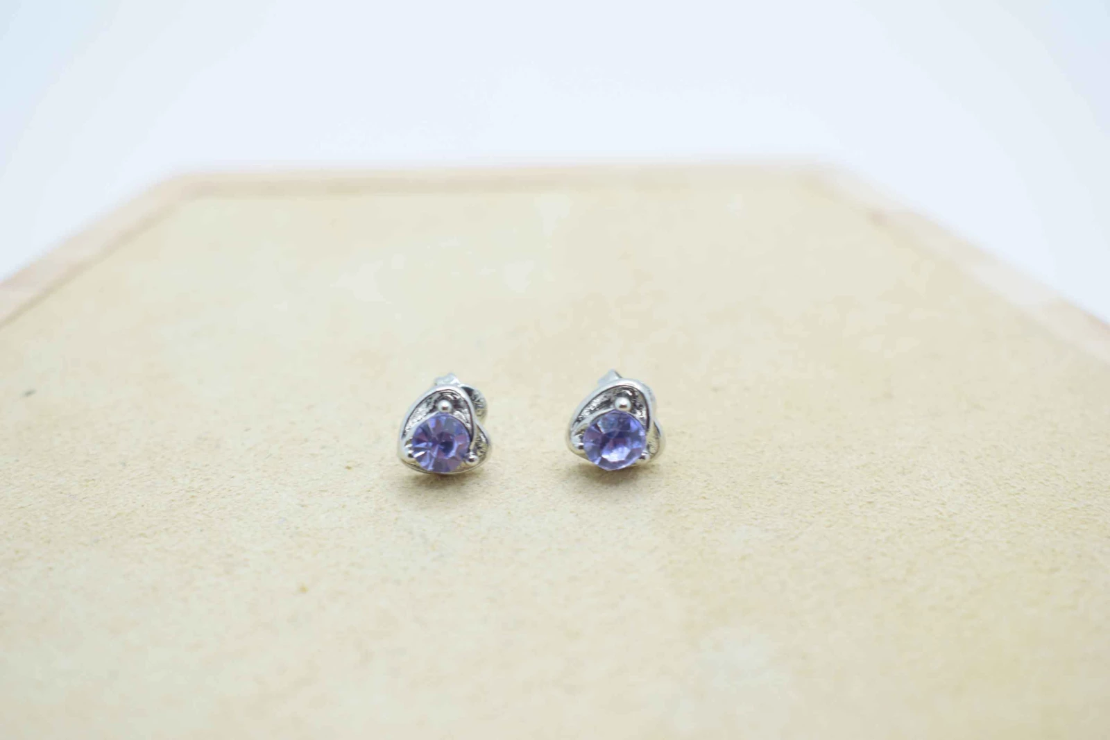 ORECCHINI CUORE BRILLANTE BLU