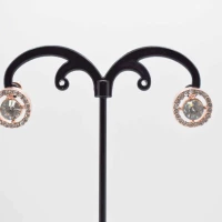 ORECCHINI BRILLANTE STRASS ORO ROSA