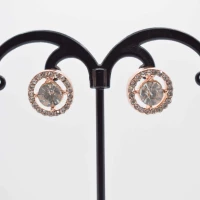 ORECCHINI BRILLANTE STRASS ORO ROSA