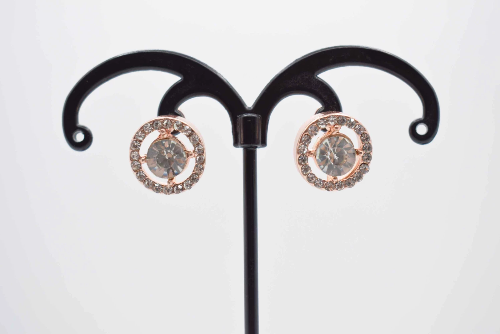 ORECCHINI BRILLANTE STRASS ORO ROSA
