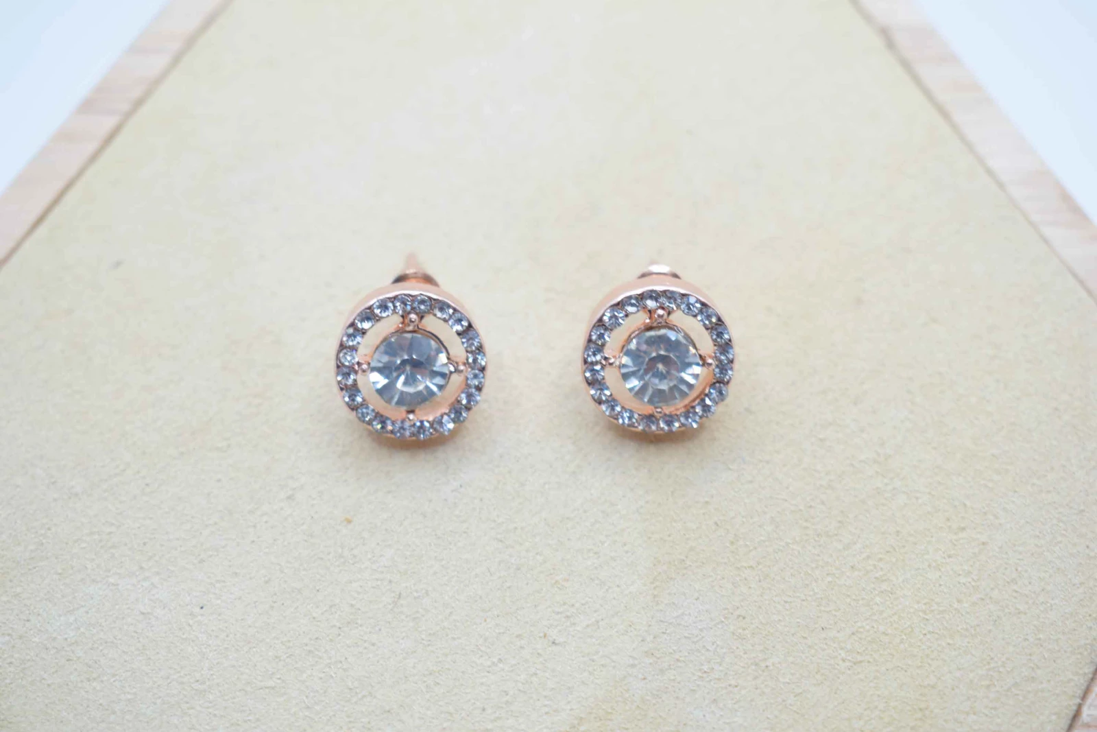 ORECCHINI BRILLANTE STRASS ORO ROSA