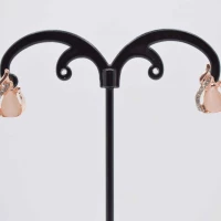 ORECCHINI PIETRA ROSA STRASS