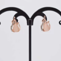 ORECCHINI PIETRA ROSA STRASS