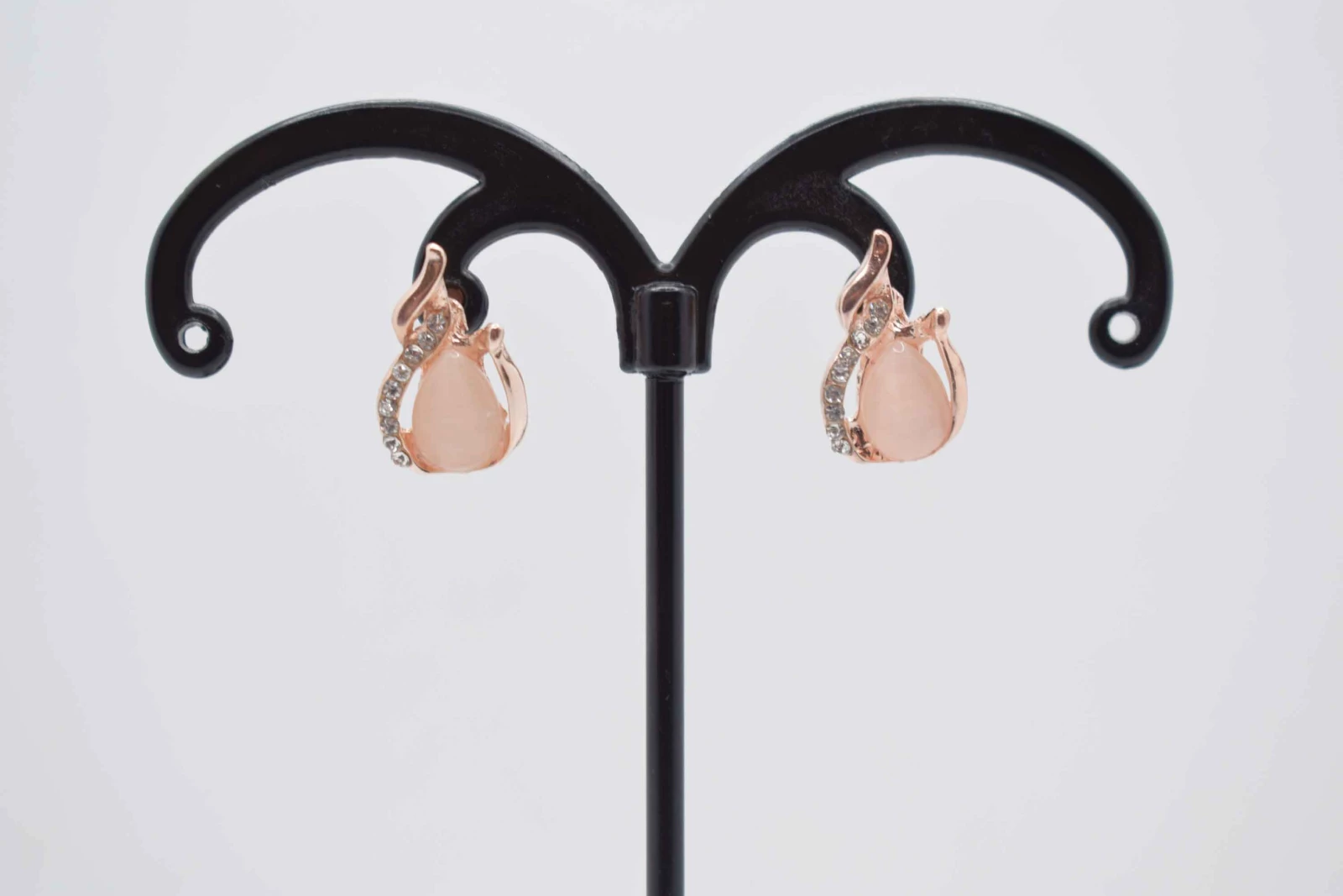 ORECCHINI PIETRA ROSA STRASS