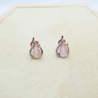 ORECCHINI PIETRA ROSA STRASS