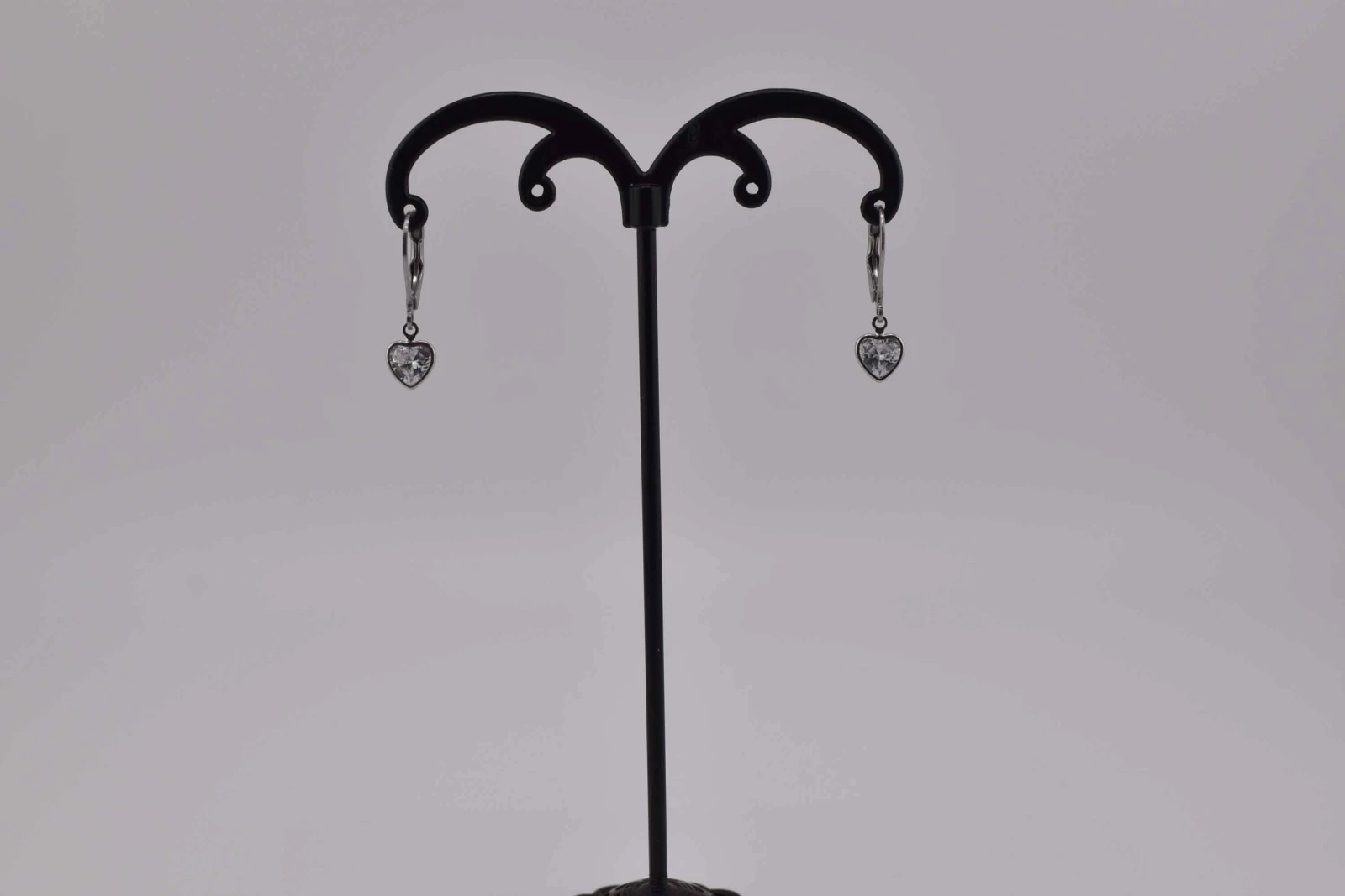 ORECCHINI CUORE DIAMANTE ARGENTO