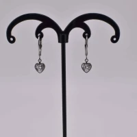 ORECCHINI CUORE DIAMANTE ARGENTO