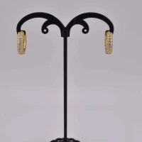 ORECCHINI CERCHIO STRASS OTTONE ORO