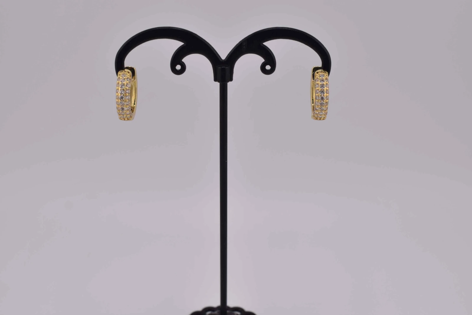 ORECCHINI CERCHIO STRASS OTTONE ORO