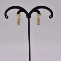 ORECCHINI CERCHIO STRASS OTTONE ORO