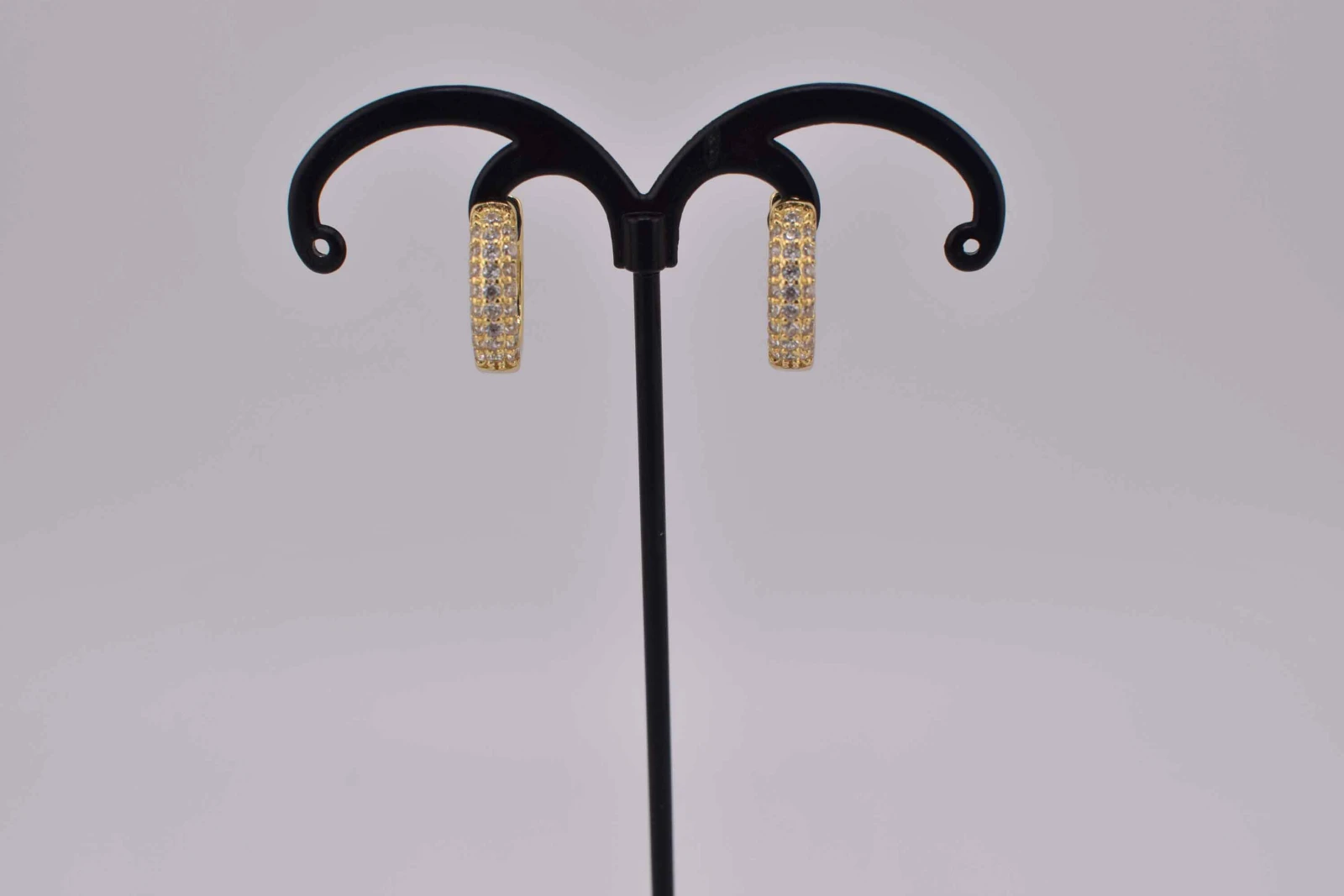 ORECCHINI CERCHIO STRASS OTTONE ORO