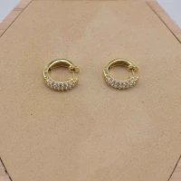 ORECCHINI CERCHIO STRASS OTTONE ORO