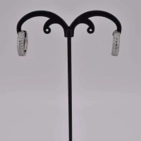 ORECCHINI CERCHIO STRASS OTTONE ARGENTO