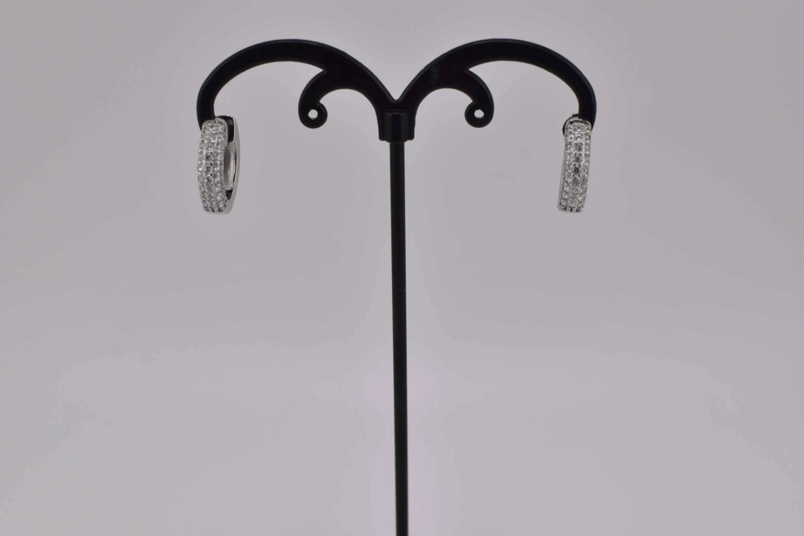 ORECCHINI CERCHIO STRASS OTTONE ARGENTO