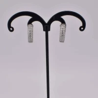 ORECCHINI CERCHIO STRASS OTTONE ARGENTO