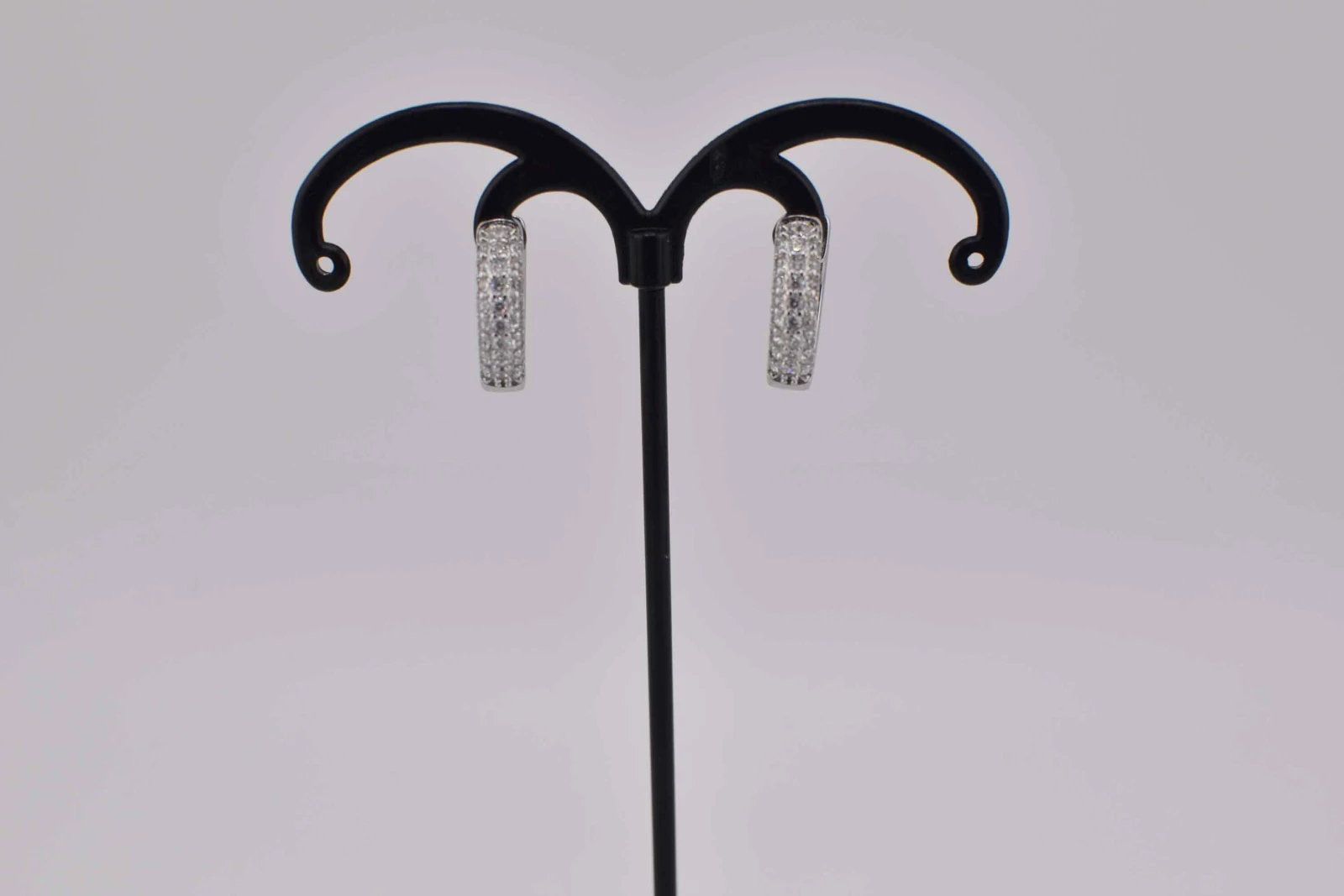 ORECCHINI CERCHIO STRASS OTTONE ARGENTO