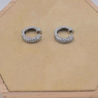 ORECCHINI CERCHIO STRASS OTTONE ARGENTO