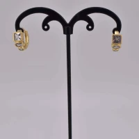 ORECCHINI CERCHIO DIAMANTI GEOMETRICI OTTONE ORO