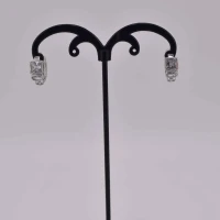 ORECCHINI CERCHIO DIAMANTI GEOMETRICI OTTONE ARGENTO