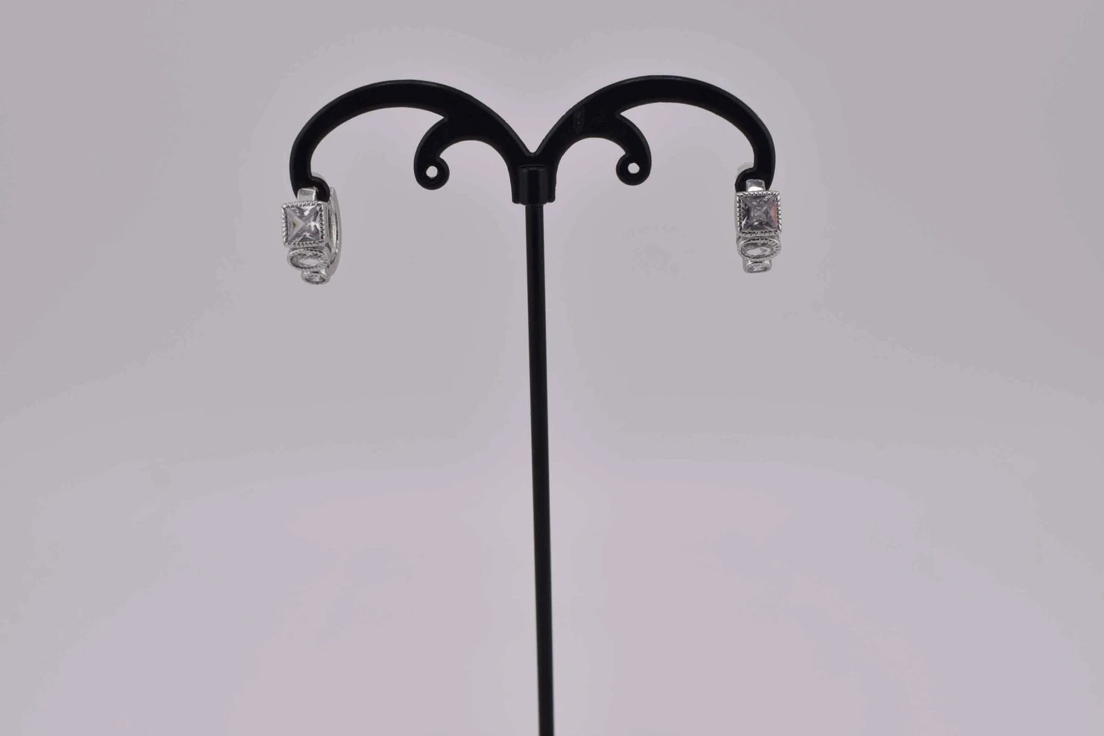 ORECCHINI CERCHIO DIAMANTI GEOMETRICI OTTONE ARGENTO