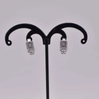 ORECCHINI CERCHIO DIAMANTI GEOMETRICI OTTONE ARGENTO