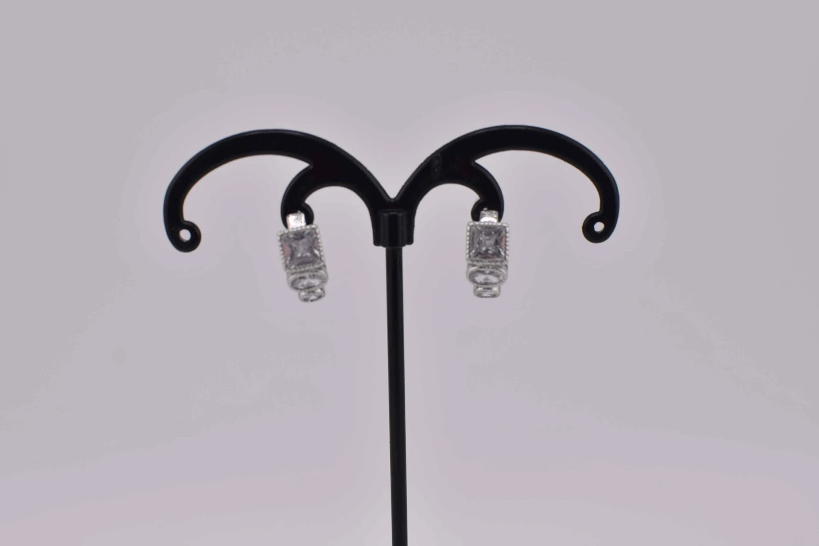 ORECCHINI CERCHIO DIAMANTI GEOMETRICI OTTONE ARGENTO