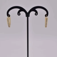 ORECCHINI TRIANGOLO STRASS OTTONE ORO