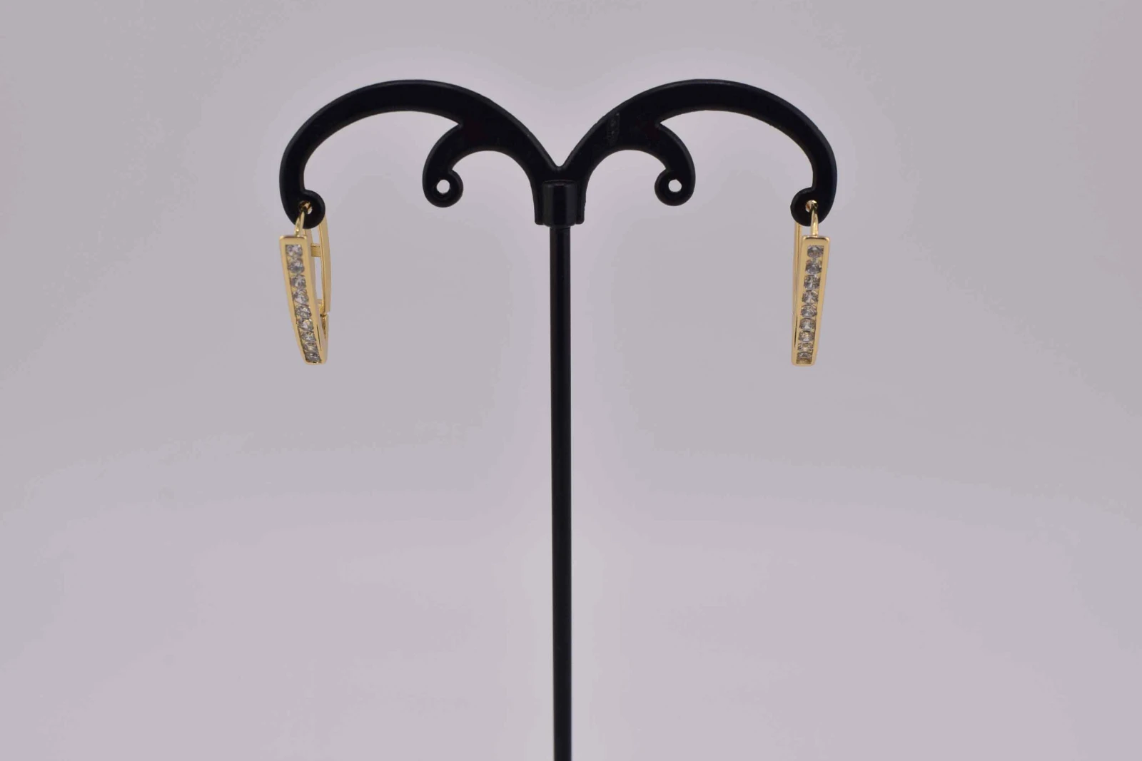 ORECCHINI TRIANGOLO STRASS OTTONE ORO