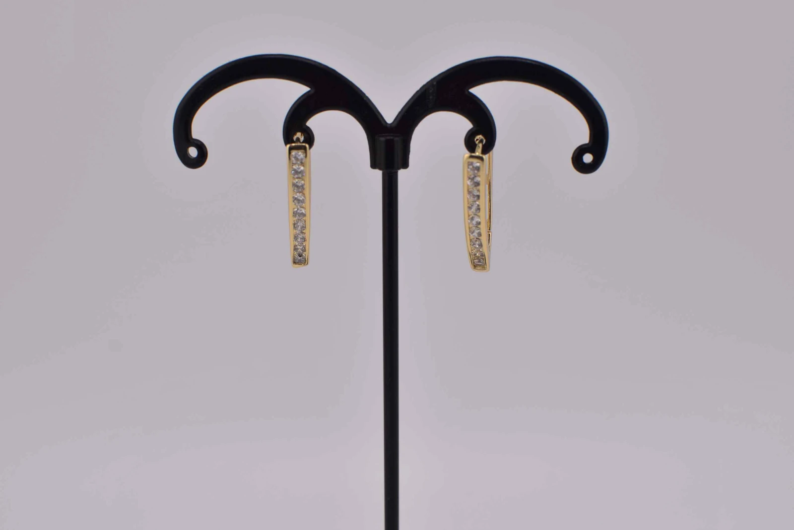 ORECCHINI TRIANGOLO STRASS OTTONE ORO