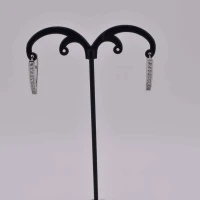 ORECCHINI TRIANGOLO STRASS OTTONE ARGENTO