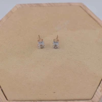 ORECCHINI BRILLANTE QUADRATO ORO