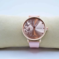 OROLOGIO CINGHIA ROSA QUADRANTE ROSA FARFALLE STRASS
