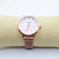 OROLOGIO CINGHIA IN ACCIAIO ROSA CALAMITA E QUADRANTE ROSA