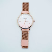 OROLOGIO CINGHIA IN ACCIAIO ROSA CALAMITA E QUADRANTE ROSA