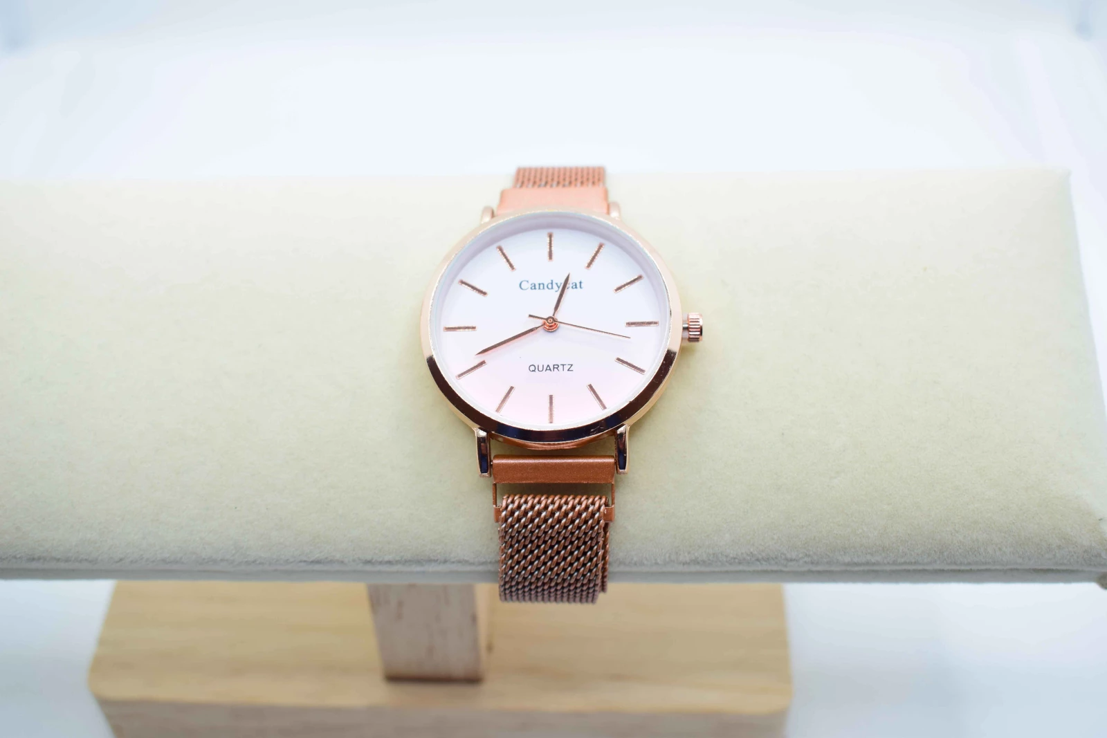 OROLOGIO CINGHIA IN ACCIAIO ROSA CALAMITA E QUADRANTE ROSA