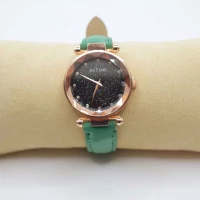OROLOGIO CINGHIA CUOIO VERDE SCURO QUADRANTE NERO BRILLANTINATO