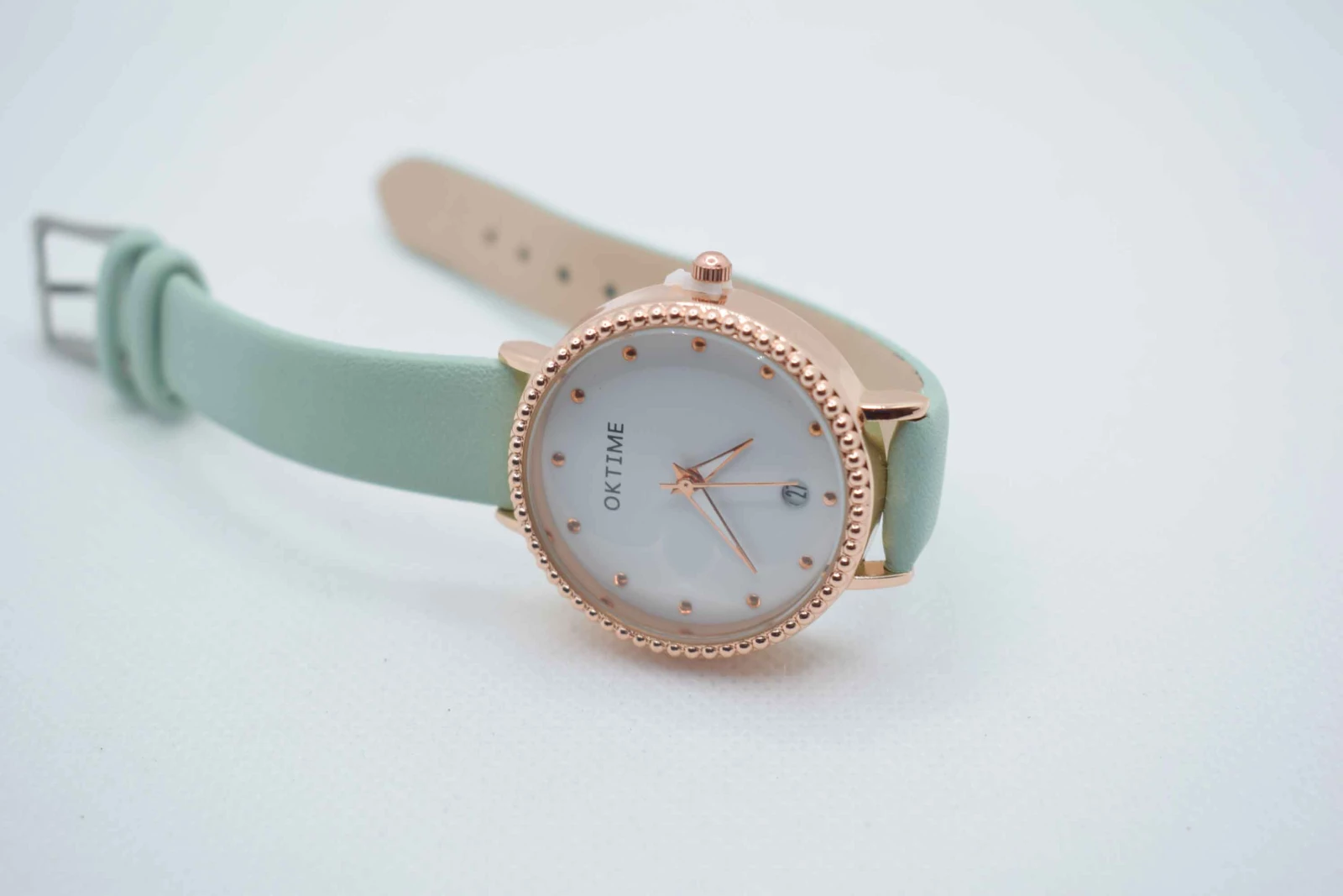OROLOGIO CINGHIA CUOIO VERDE CHIARO QUADRANTE BIANCO