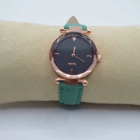 OROLOGIO CINGHIA CUOIO VERDE SCURO QUADRANTE NERO