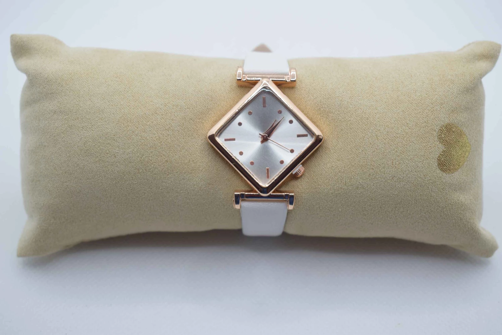 OROLOGIO CINGHIA CUOIO BIANCO QUADRANTE ROMBO BIANCO