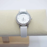 OROLOGIO CINGHIA CUOIO BIANCO QUADRANTE BIANCO DOPPIO CUORE