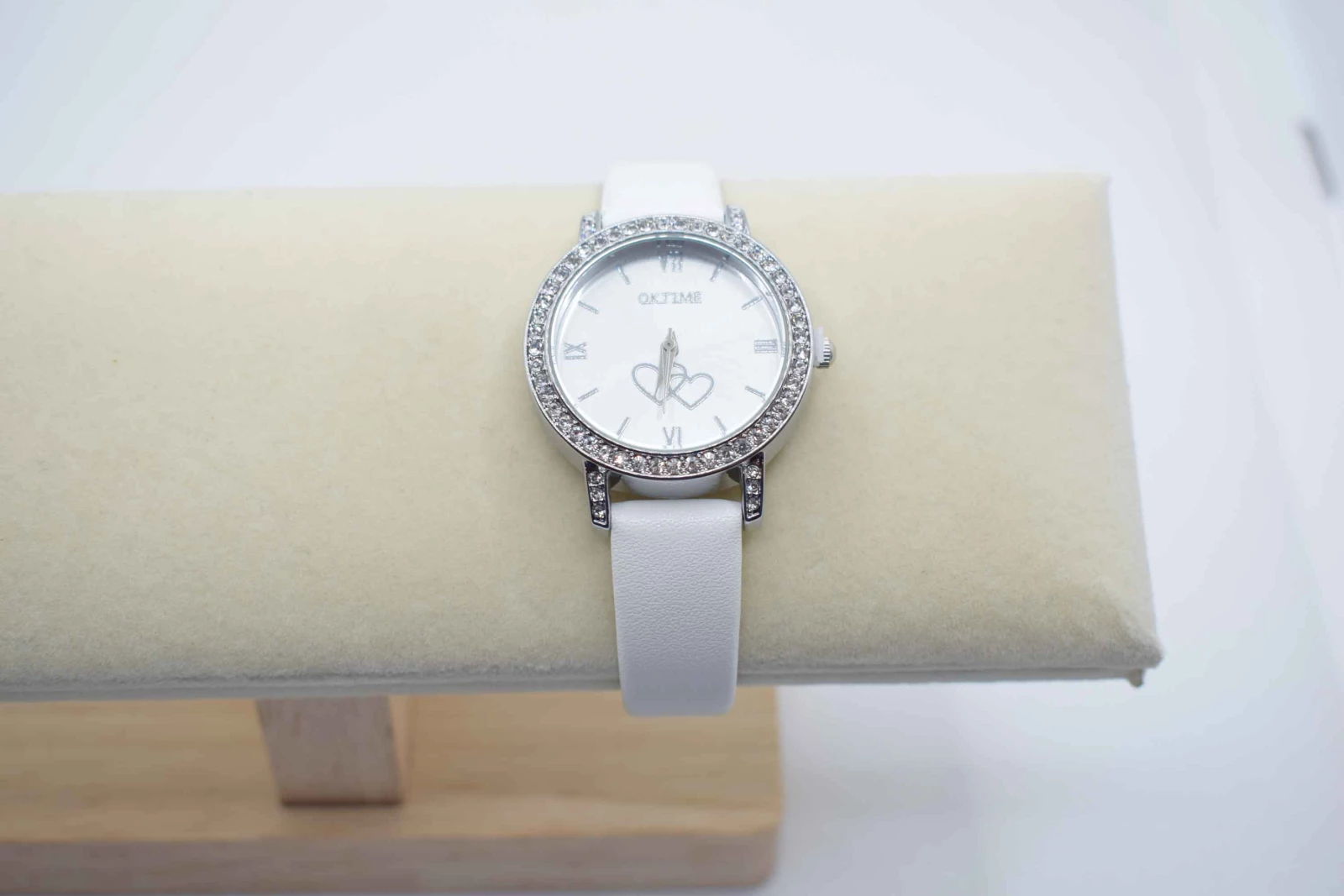 OROLOGIO CINGHIA CUOIO BIANCO QUADRANTE BIANCO DOPPIO CUORE